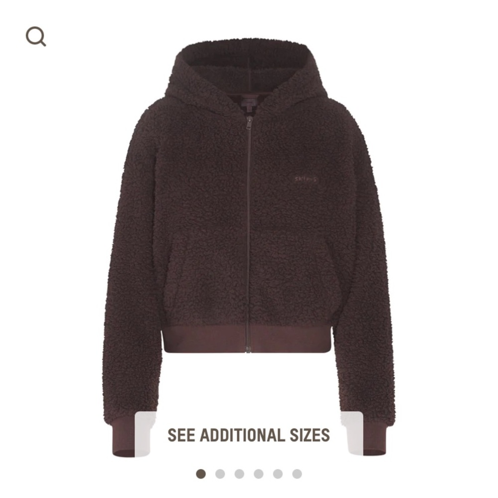 SKIMS TEDDY ZIP UP HOODIE | ESPRESSO